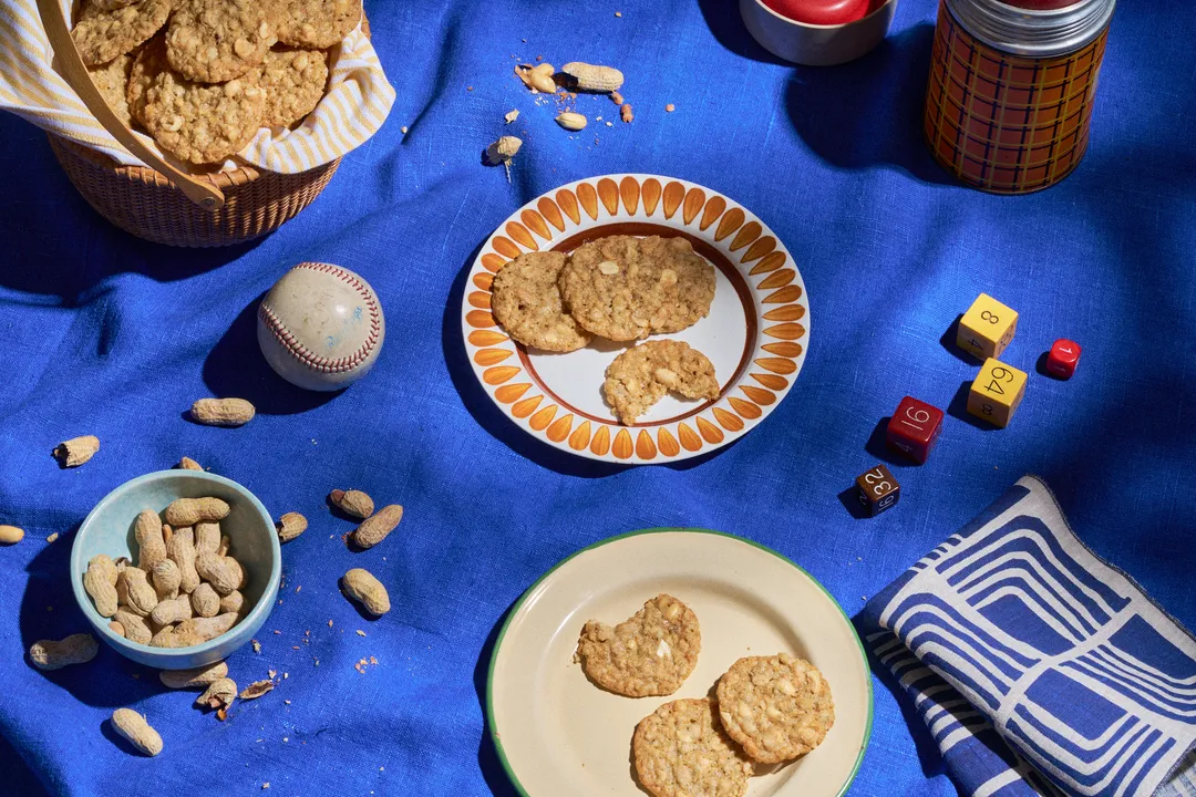 Salted Peanut Crisp Oat Cookies