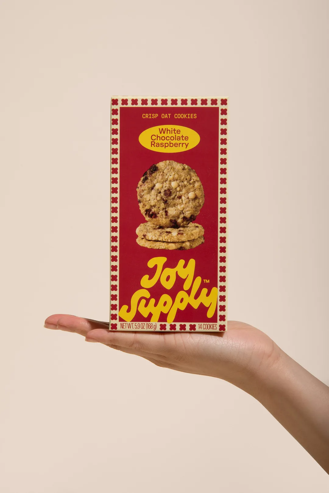 White Chocolate Raspberry Crisp Oat Cookies