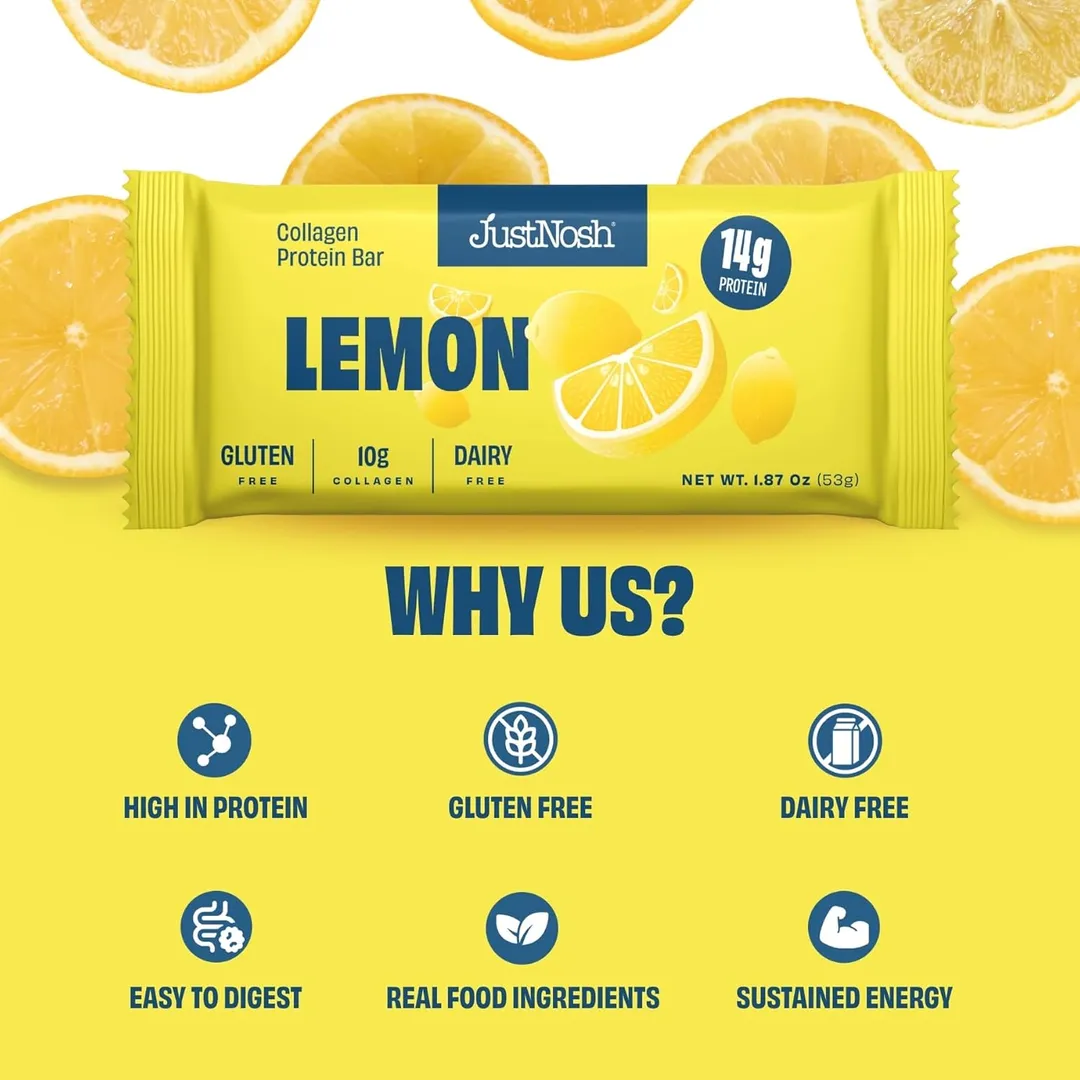 Lemon Collagen Protein Bar – 12 Pack (13g Protein)