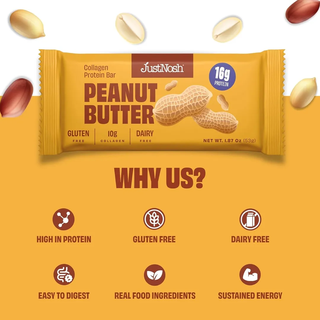 Peanut Butter Collagen Protein Bar – 12 Pack (16g Protein)