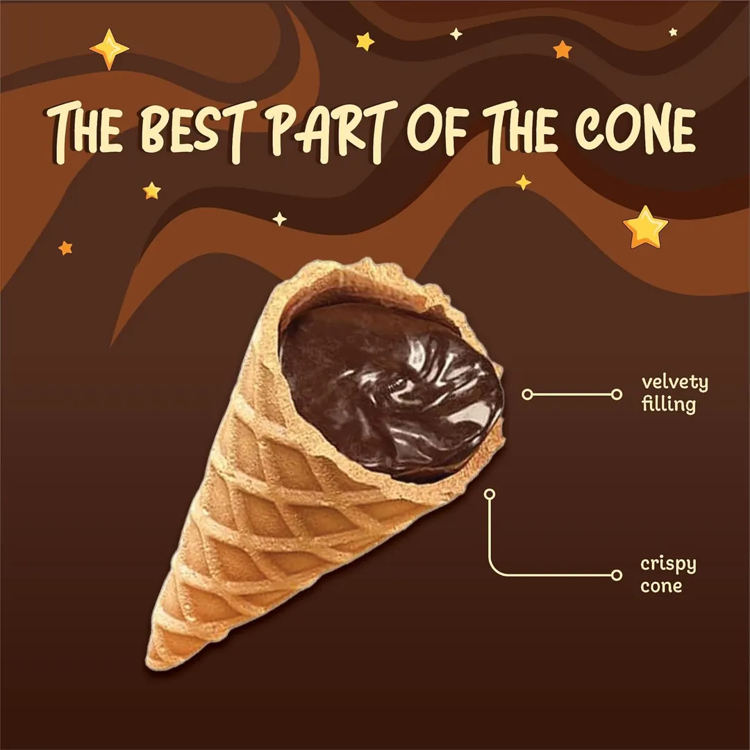 Just The Fun Part, Bite-Size Crispy Mini Waffle Cones, Filled with Premium Belgian Chocolate, Great for Snacks, Dessert, Grab & Go - Kosher, S'mores filled with Marshmallow and Milk Chocolate (Pack of 6)