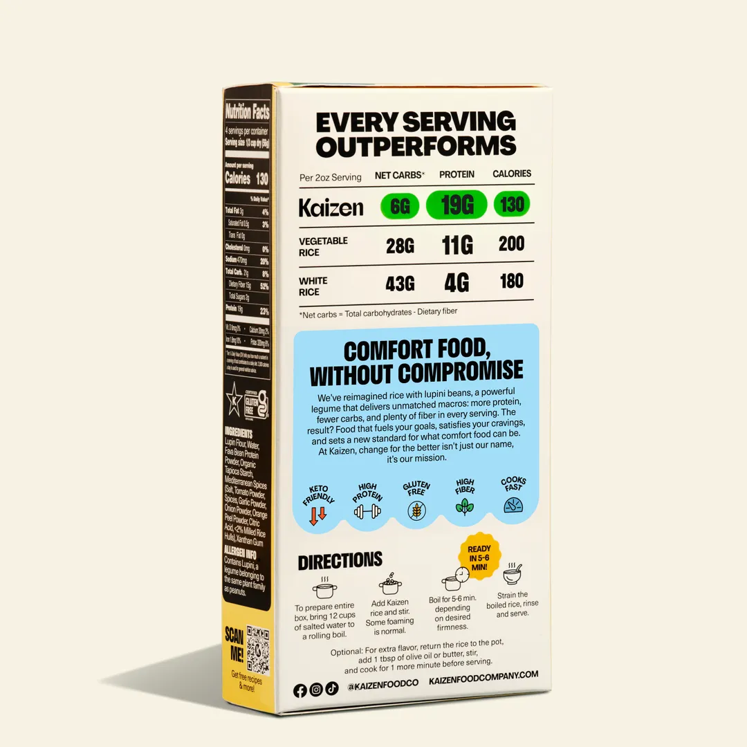 Mediterranean Rice 6g Net Carb High Protein - Gluten Free, Low Carb