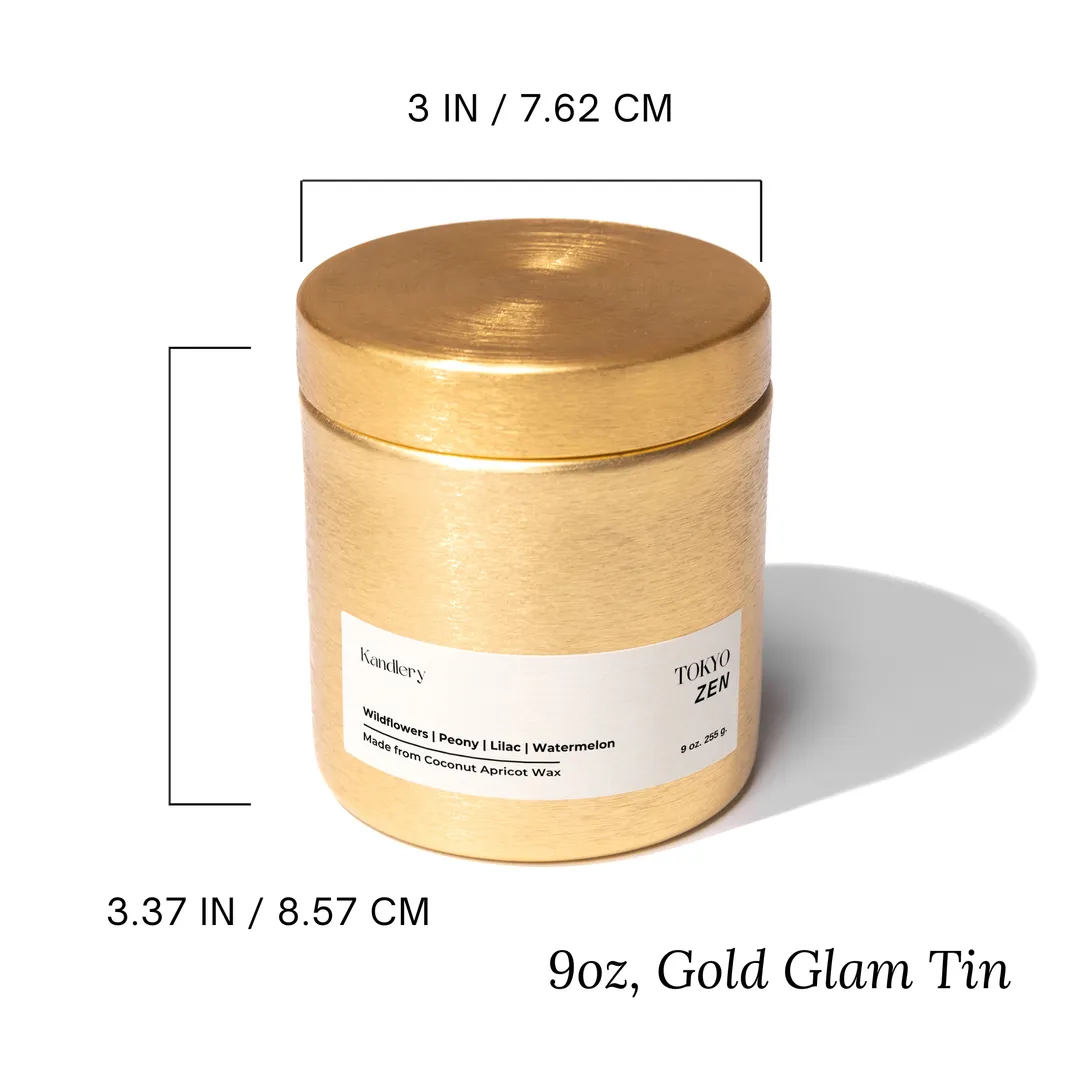 Tokyo Zen Candle | Japanese Rose Peony | 9 oz Wood Wick