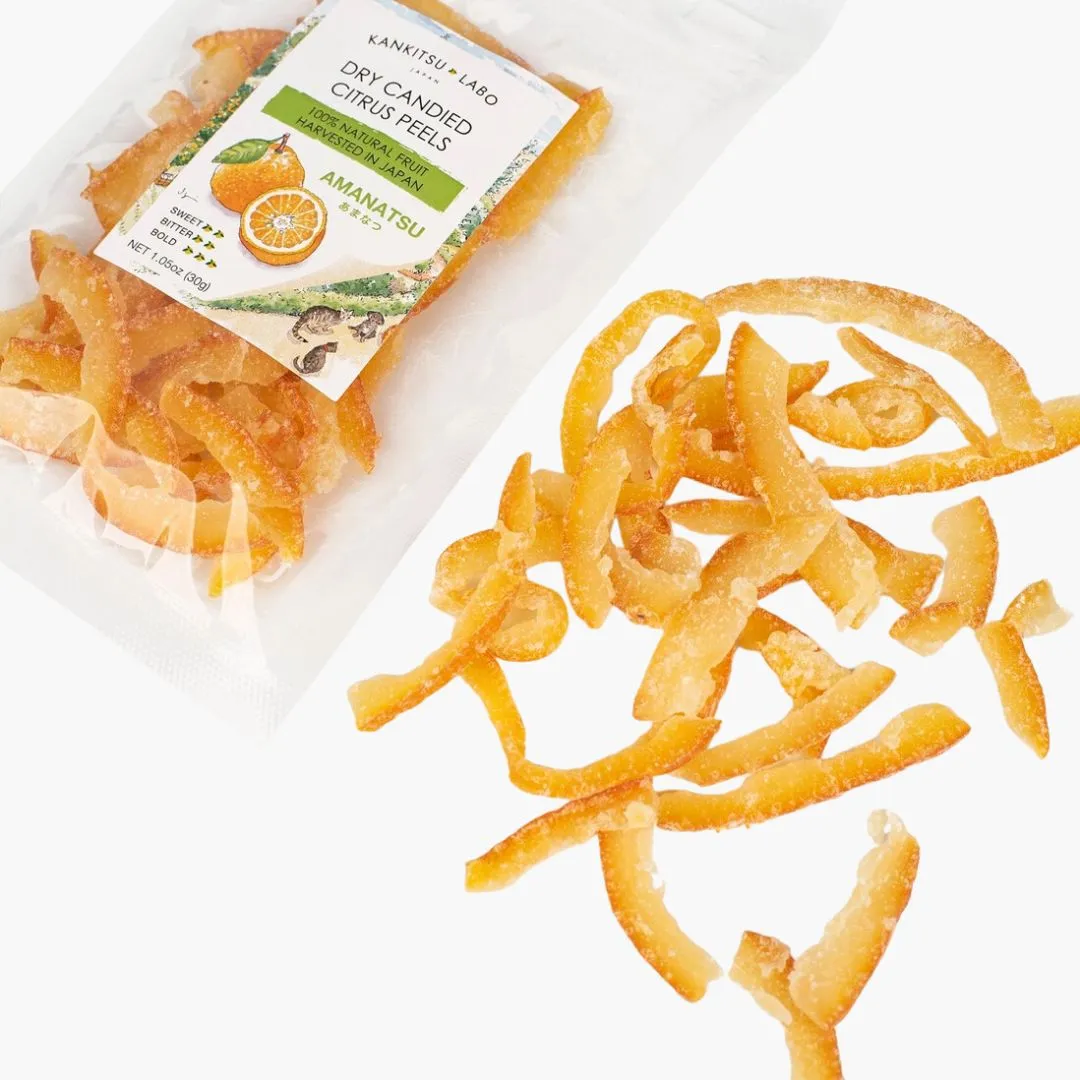 Dry Candied Japanese Citrus Peel | Amanatsu (あまなつ) | 1.05 oz Bags
