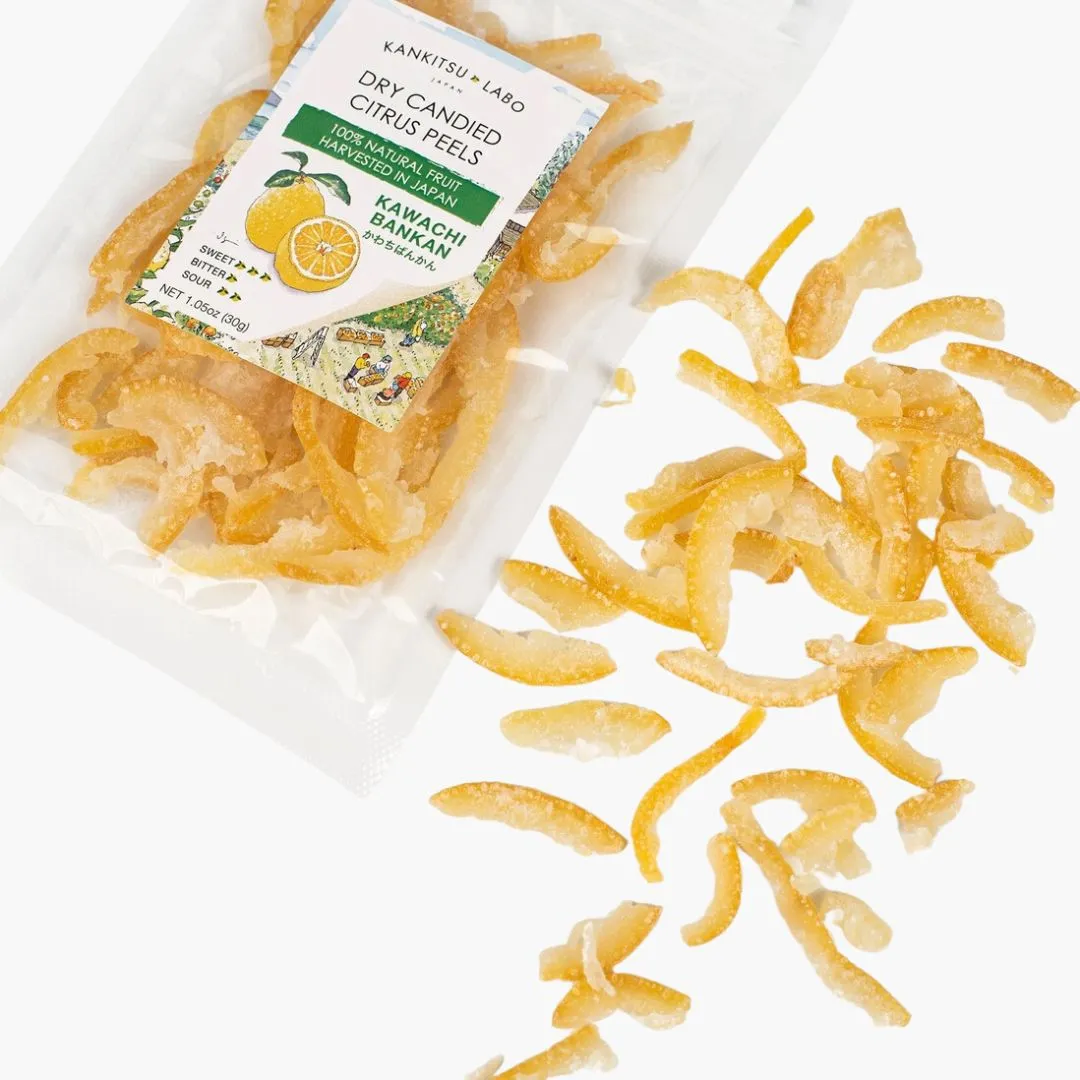 Dry Candied Japanese Citrus Peel | Kawachi Bankan (かわちばんかん) | 1.05 oz Bags
