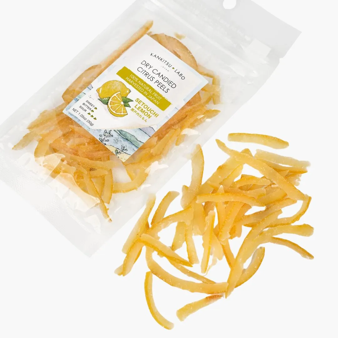 Dry Candied Japanese Citrus Peel | Setouchi Lemon (瀬戸内れもん) | 1.05 oz Bags