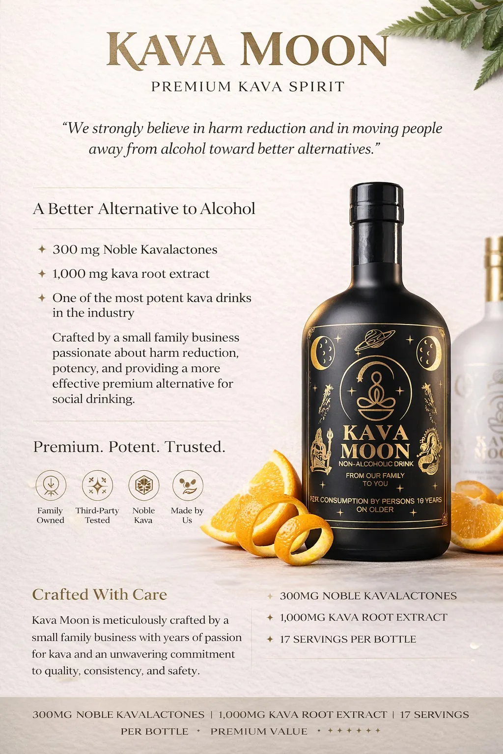 Kava Moon – Premium Kava Drink, Signature Citrus – 300mg Kavalactones