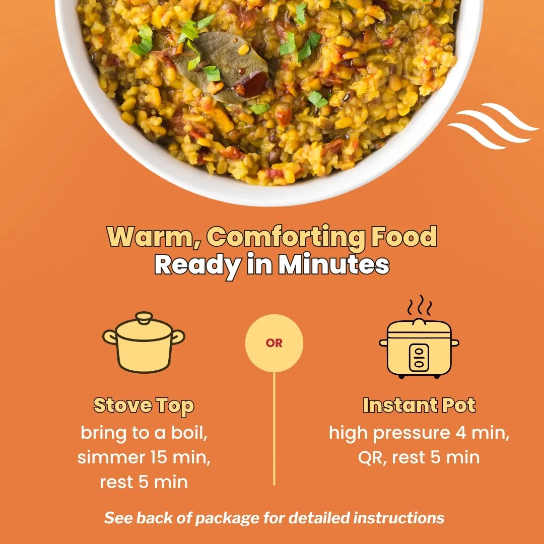 Masala Kichadi: Plant Based / Vegan Healthy One Pot Meal (2 Servings)