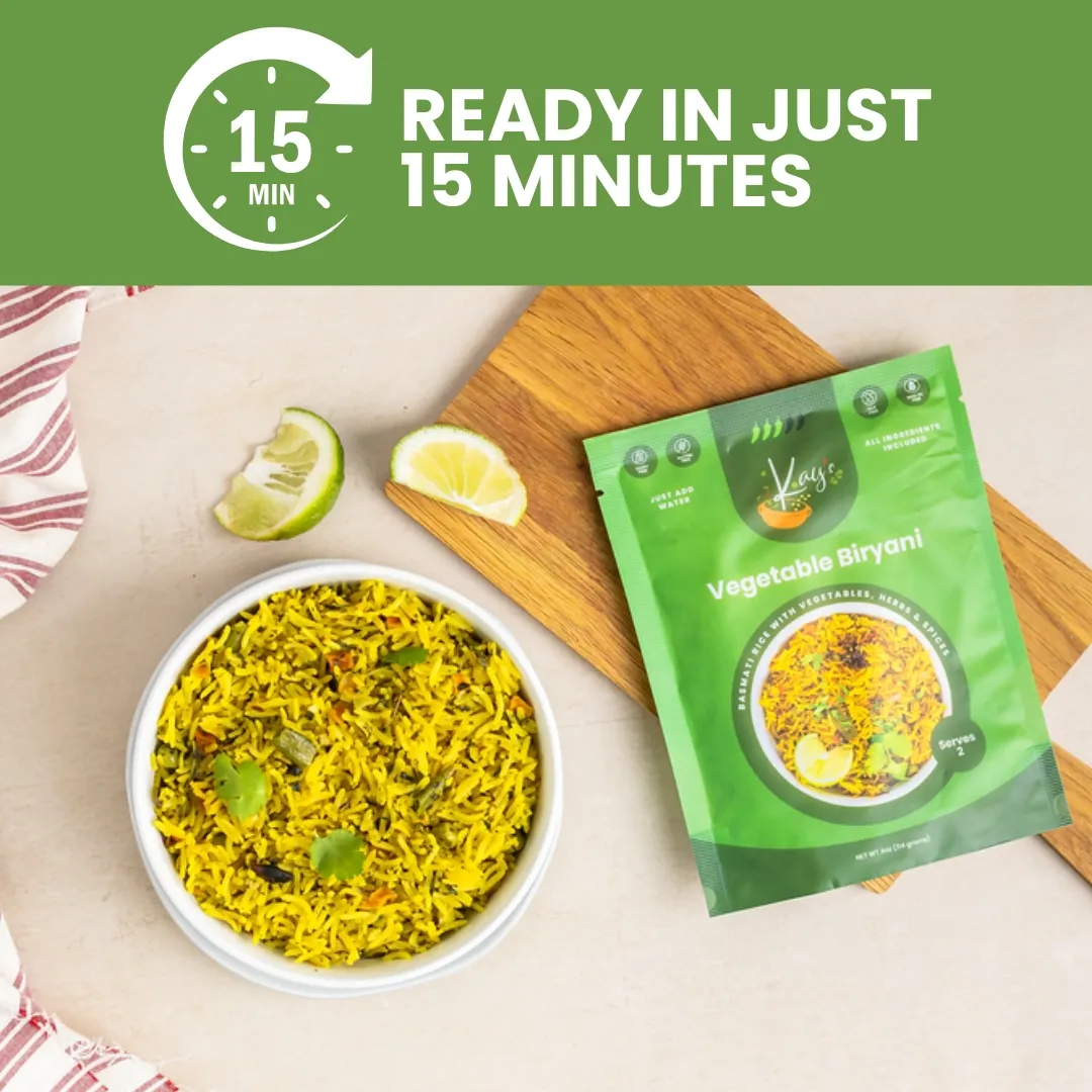 Vegetable Biryani: Plant Based / Vegan One Pot Meal (2 Servings)