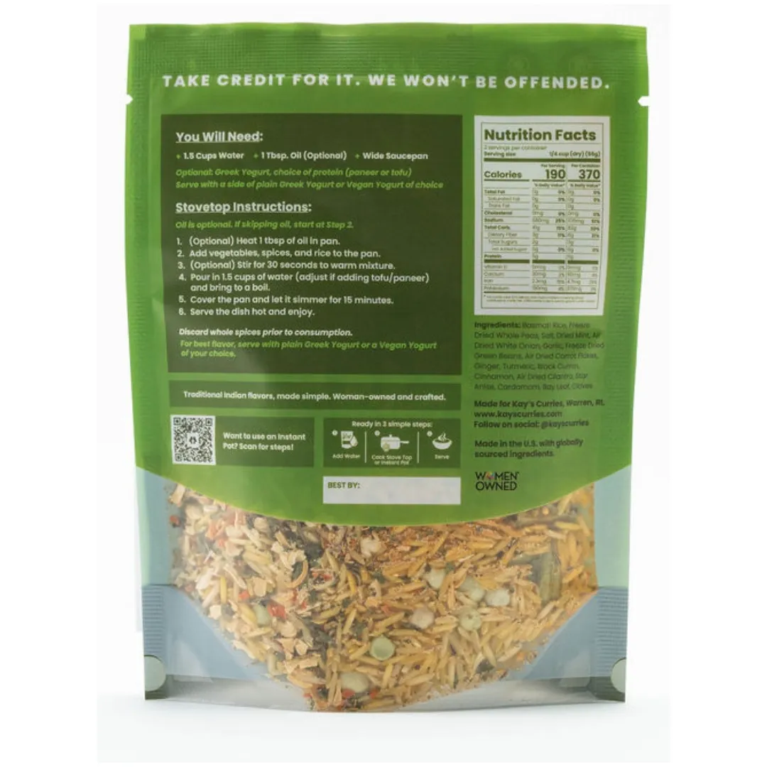 Vegetable Biryani: Plant Based / Vegan One Pot Meal (2 Servings)