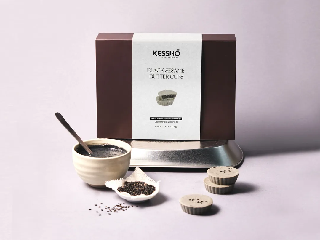 Black Sesame Chocolate Butter Cups – 12-Piece Gift Box