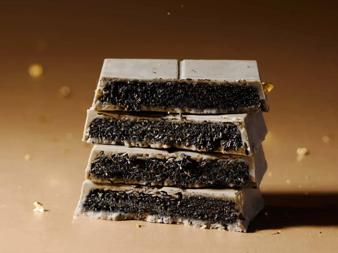 Dubai-Style Black Sesame White Chocolate Bar