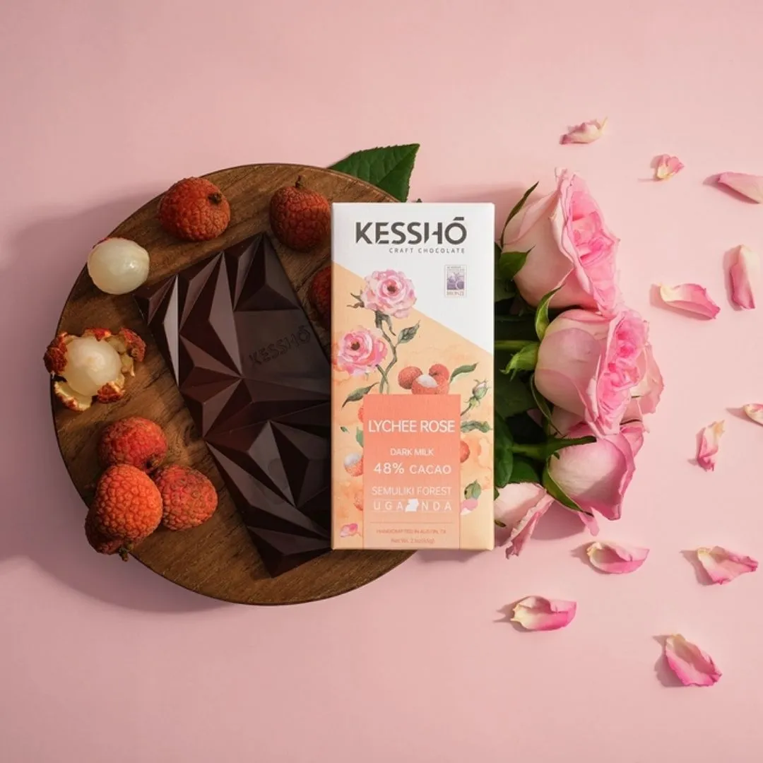 Lychee Rose 48% Dark Milk Chocolate  Bar– Single Origin