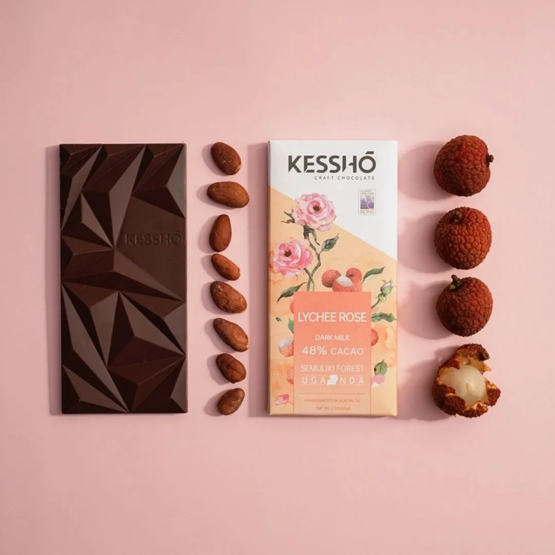 Lychee Rose 48% Dark Milk Chocolate  Bar– Single Origin
