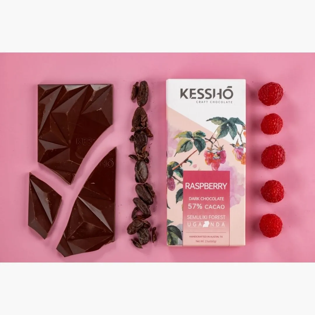 Raspberry 57% Dark Chocolate  Bar– Single Origin