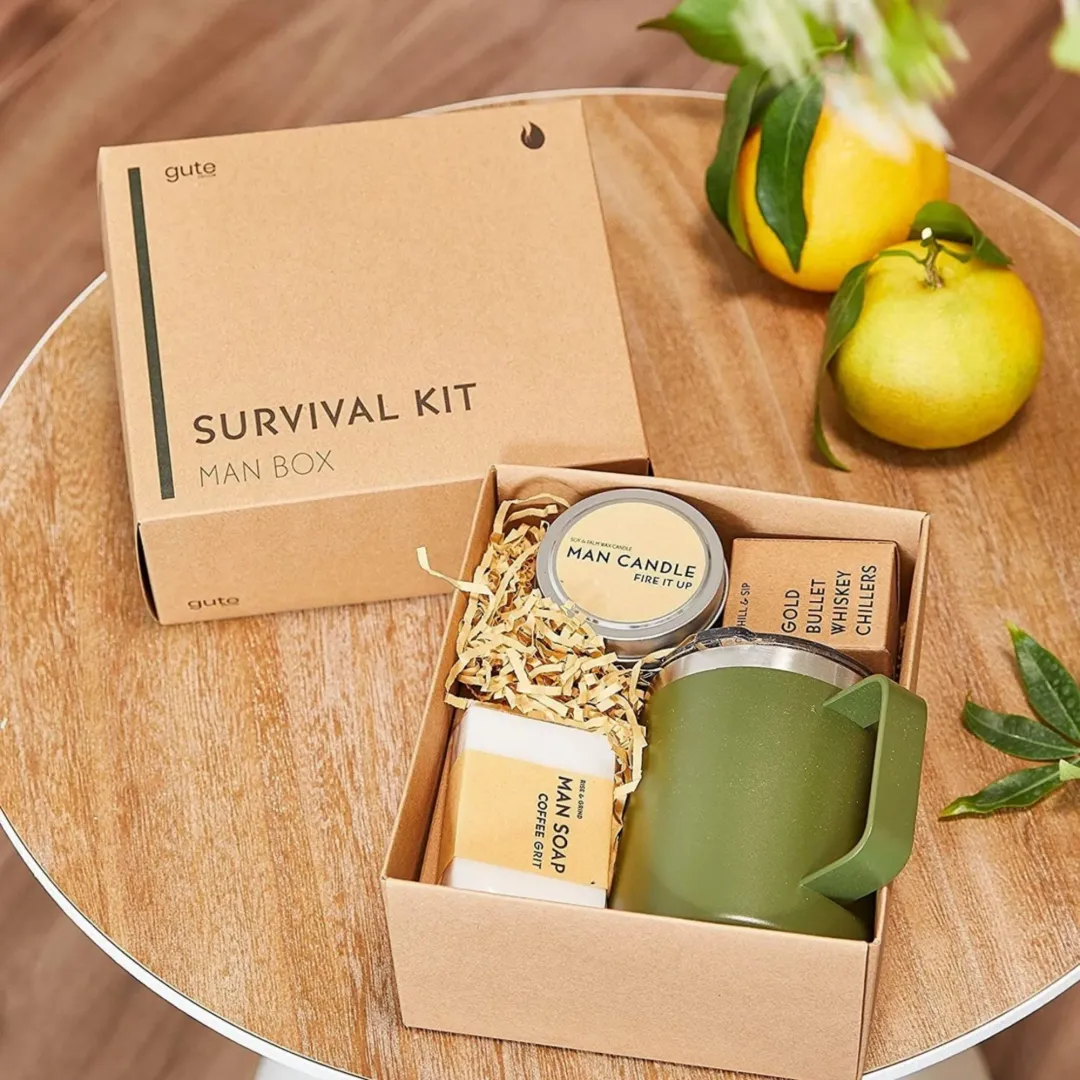 Gift for Men - Holiday Man Box Holiday Survival Box for Men