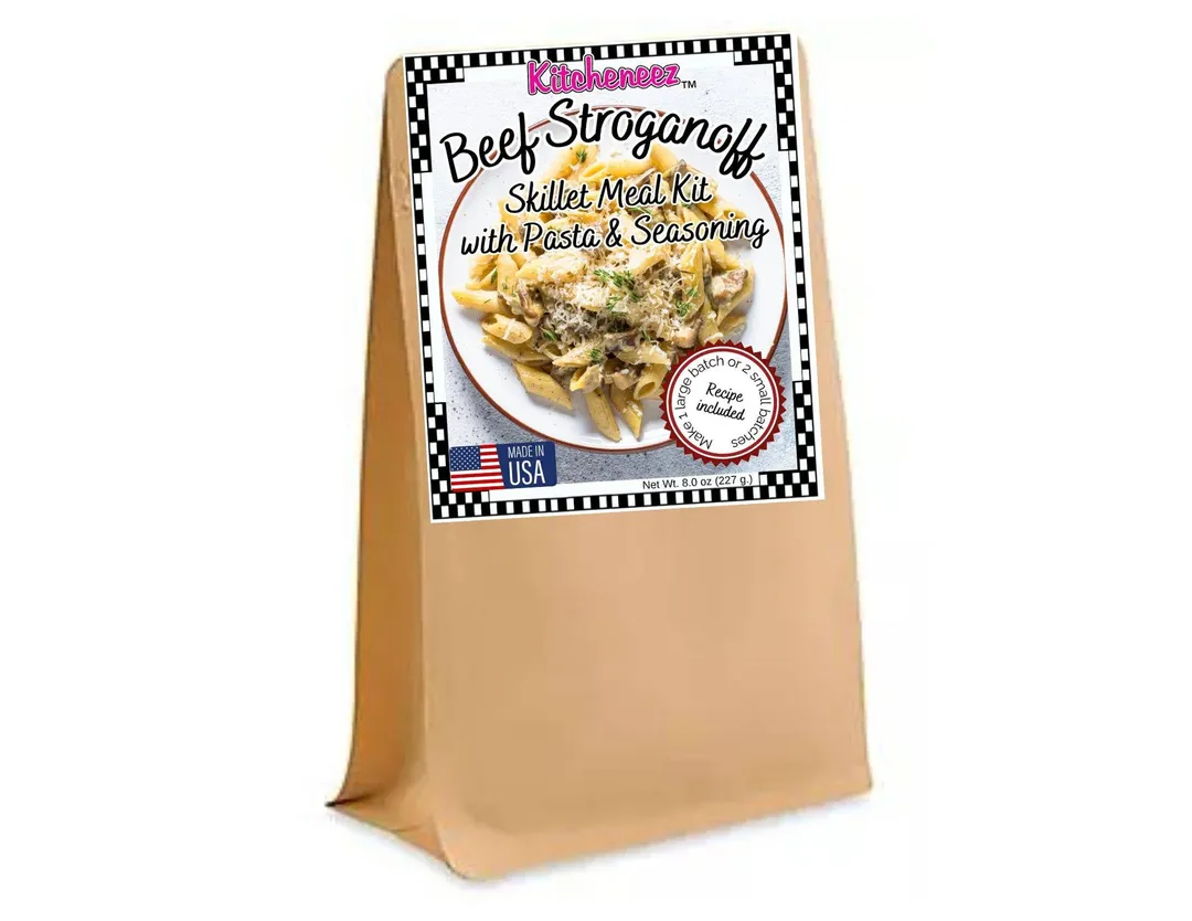 Beef Stroganoff Skillet Meal Kit with Seasonings and Pasta
