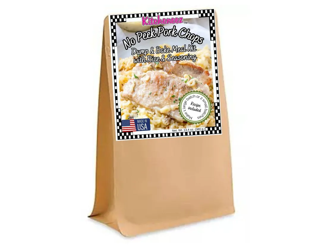 No Peek Pork Chops Dump Bake Meal Kit w/ Seasoning and Rice