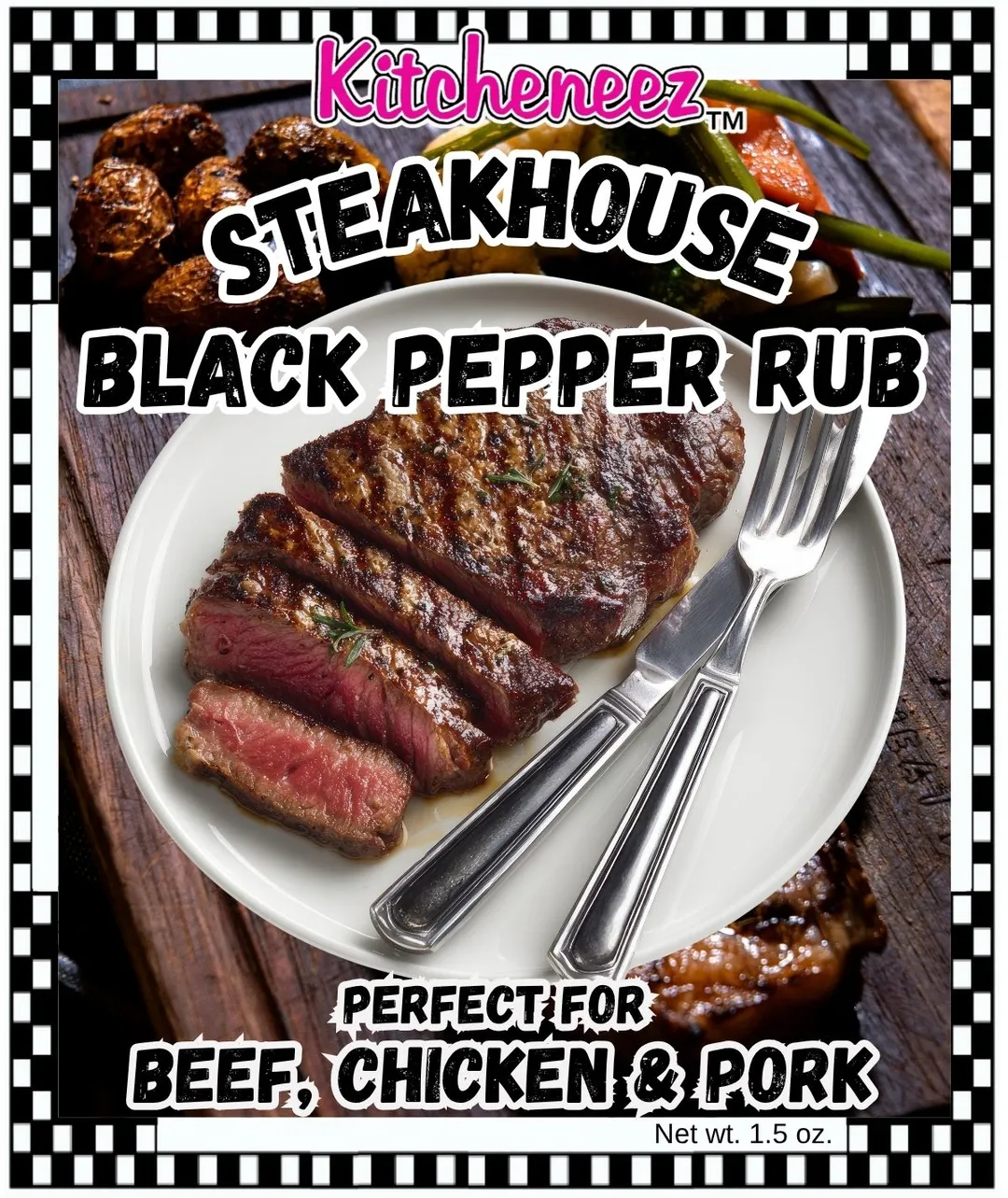 Steakhouse Black Pepper Seasoning Rub- Grill time favorite!