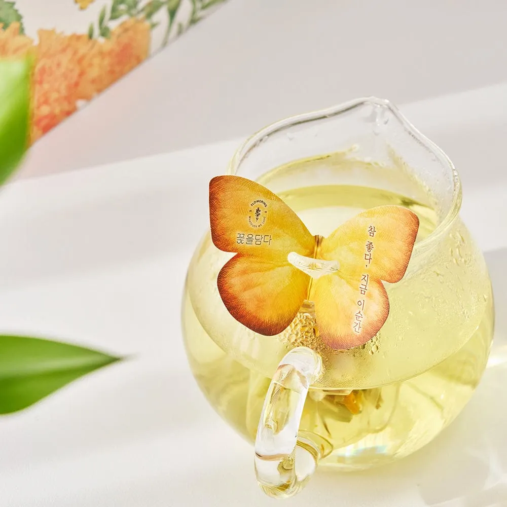 Butterfly Flower Teabag Gift Set - YELLOW (3 flavors × 3 teabags each)