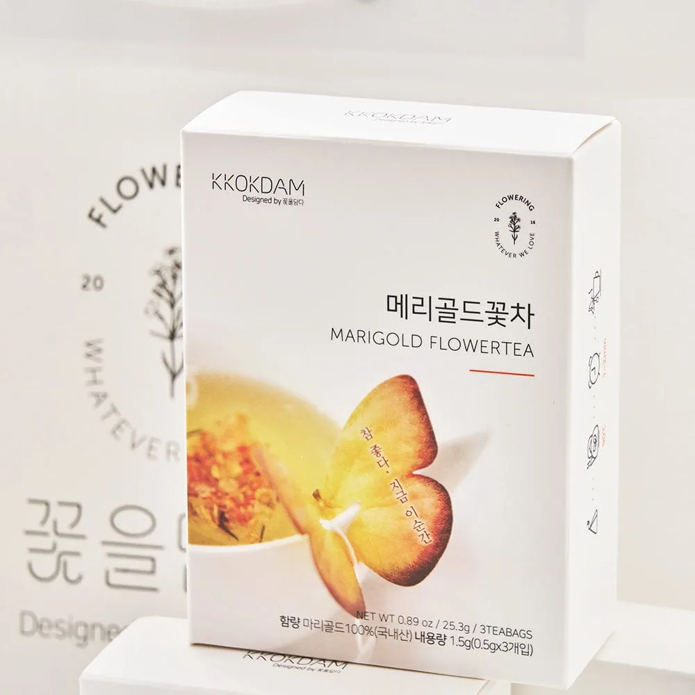 Butterfly Flower Teabag Gift Set - ORANGE (6 flavors × 3 teabags each)