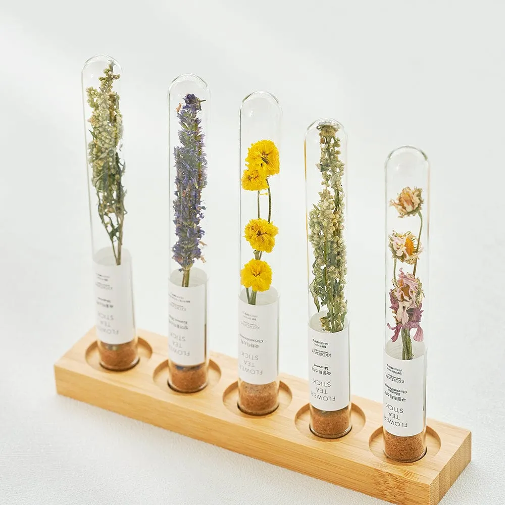Combination Flower Teastick & Tray Gift Set (1 set = tray + 5 sticks)