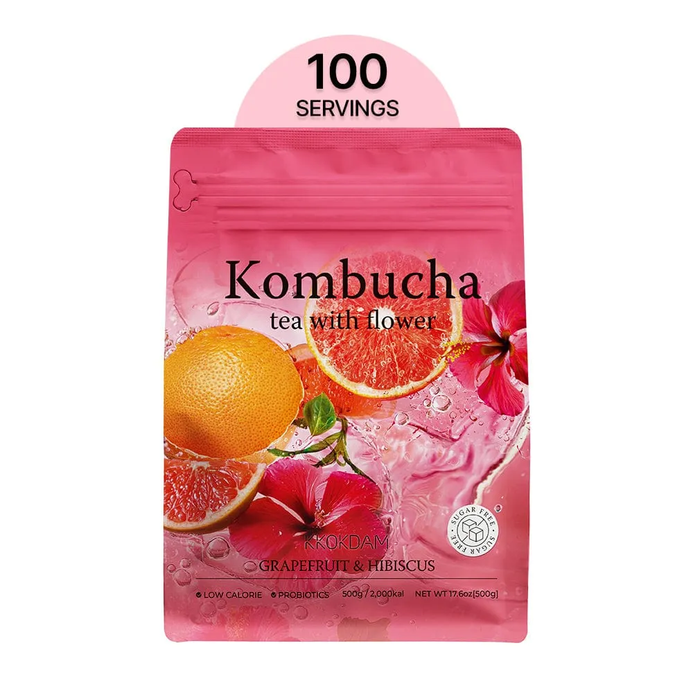 Flower Kombucha Tea Powder Bulk Pouch 500g - 2 Variations
