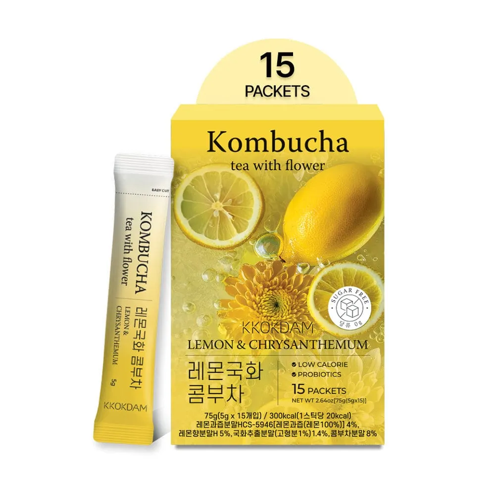 Flower Kombucha Powder Tea (15 Packets) - Lemon&Chrysanthemum