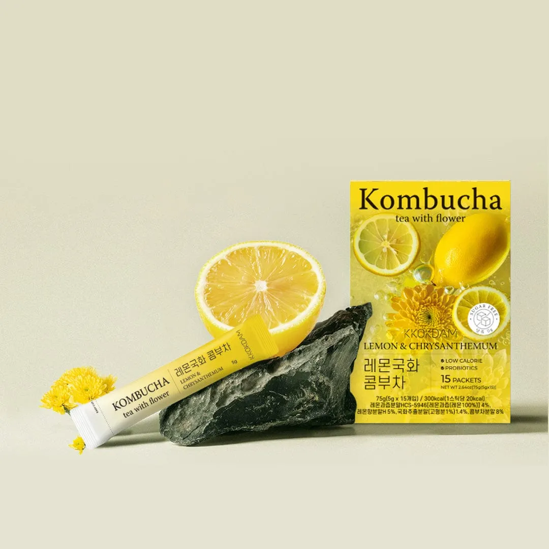 Flower Kombucha Powder Tea (15 Packets) - Lemon&Chrysanthemum