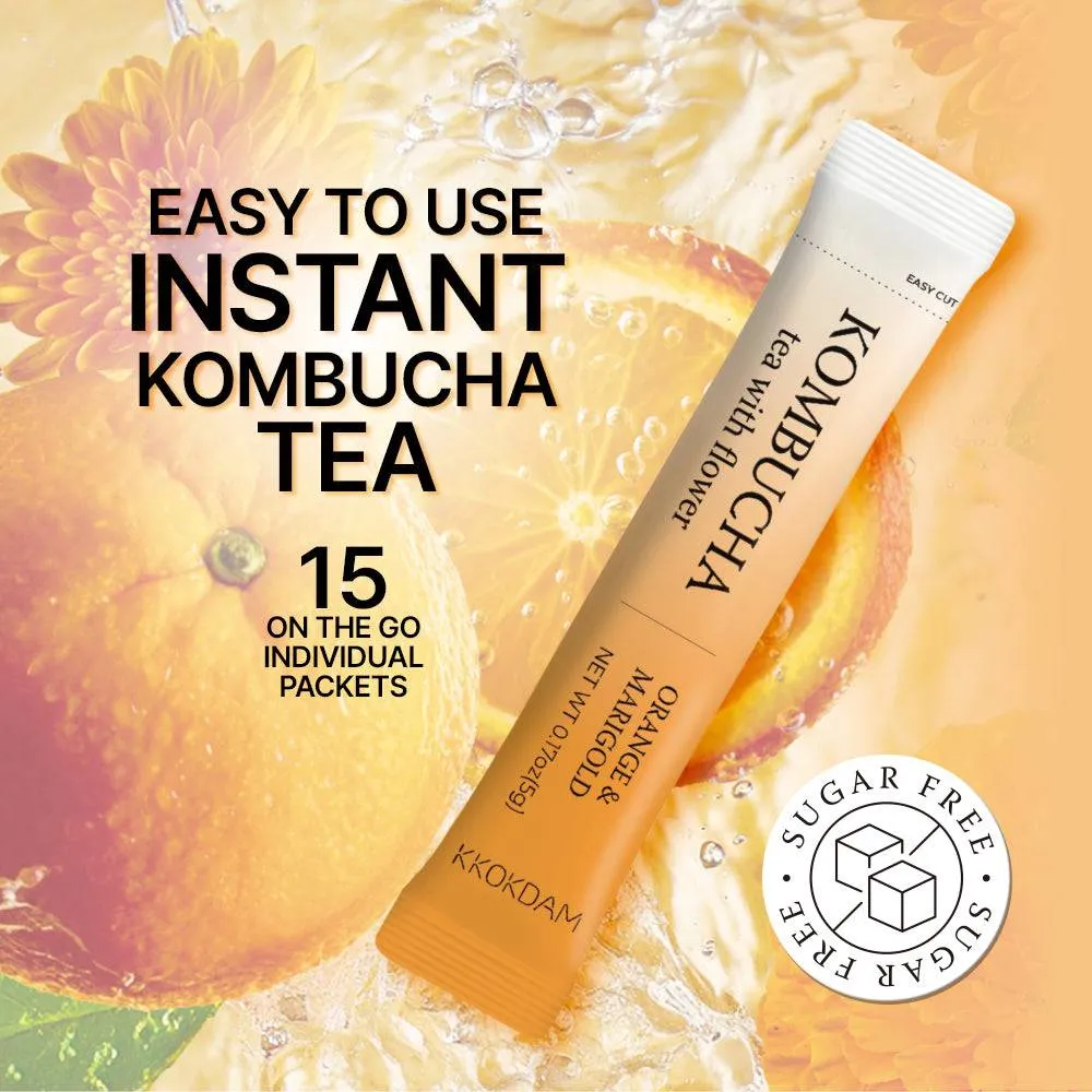 Flower Kombucha Powder Tea (15 Packets) - Orange&Marigold