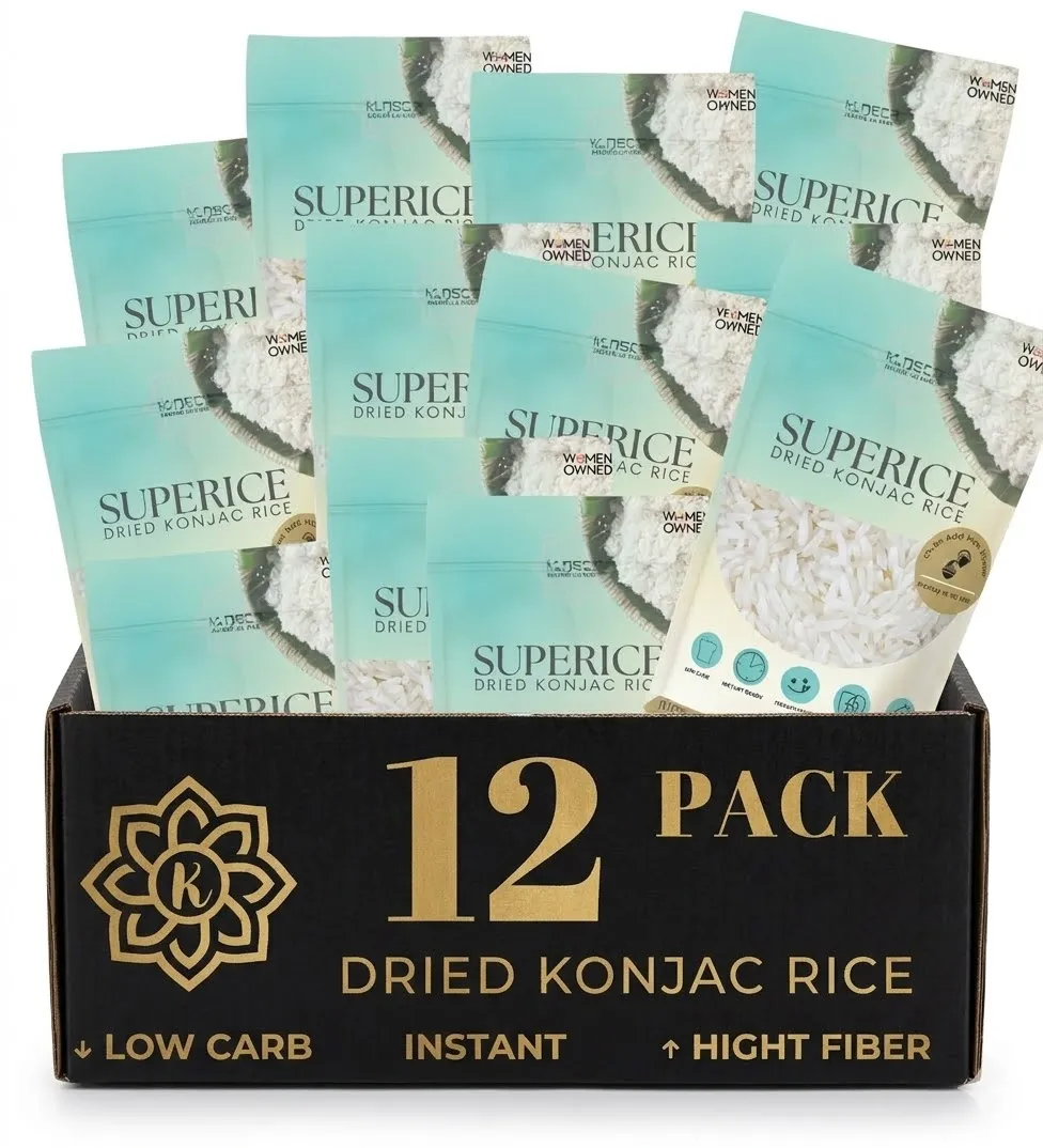 Dried Konjac Rice, 8 Ounce Pack, Plant-Based, Quick-Cooking Rice Alternative, Pantry Staple for Stir-Fries, Soups & More