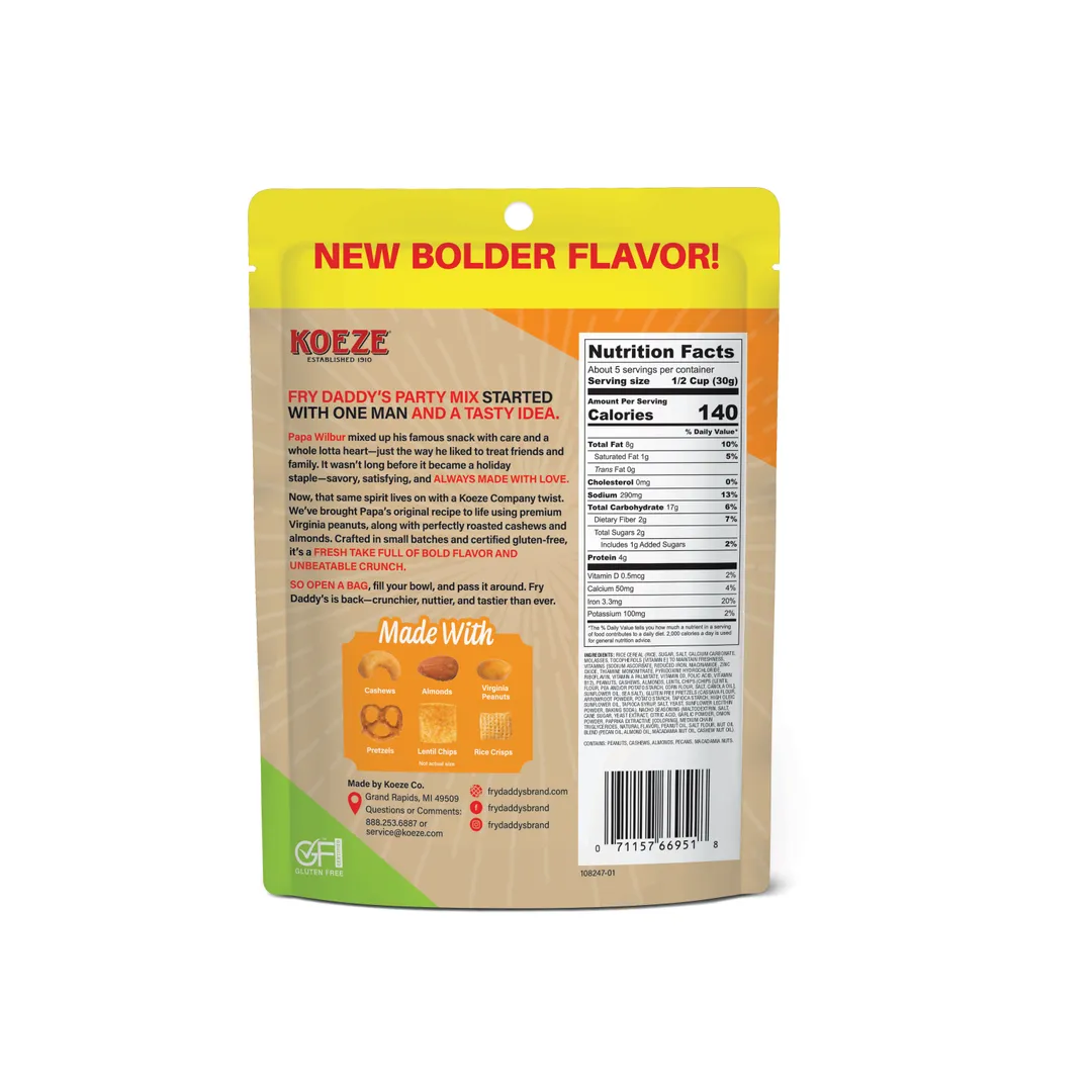 Fry Daddy's Gluten Free Nacho Cheese Snack Mix 5.5 oz