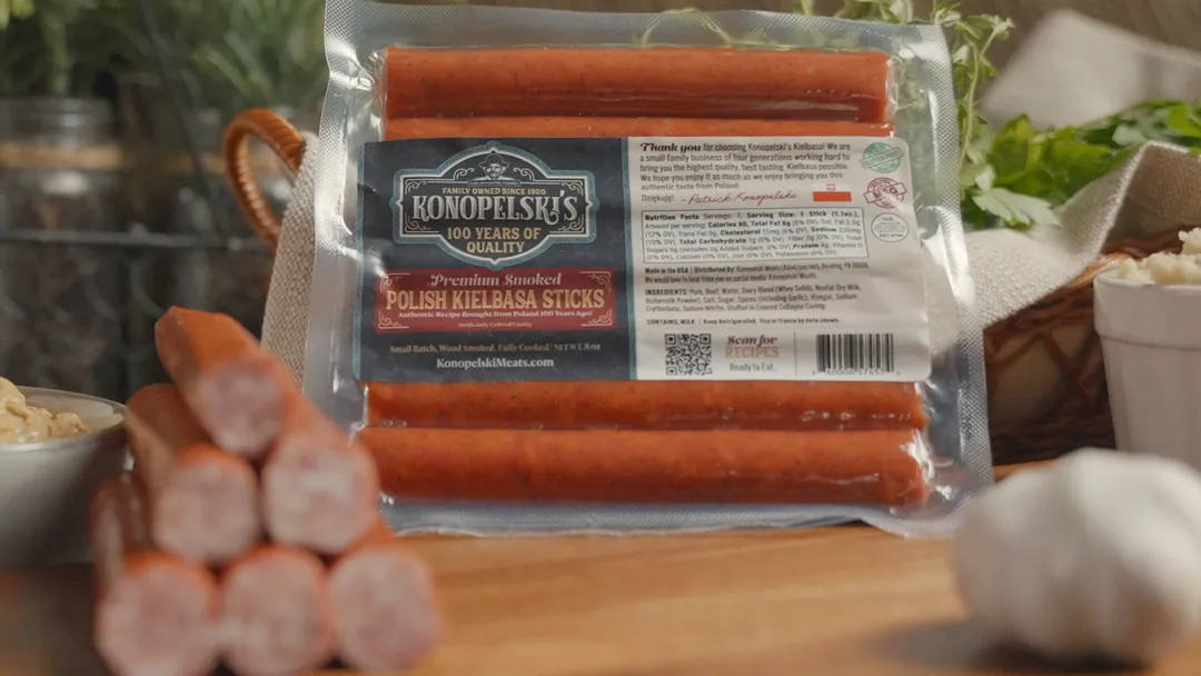 Konopelski Meats Kielbasa Snack Sticks - 16 - 8 oz Packs
