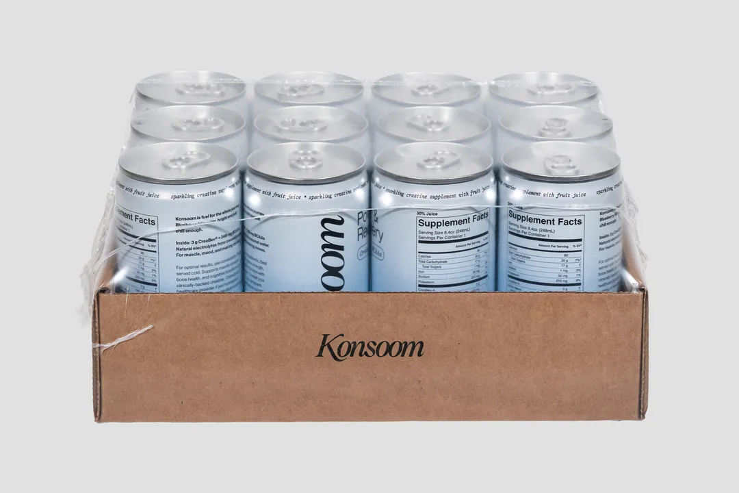 Konsoom Power & Recovery Drink – Blueberry Crisp | Creatine + BCAAs | 8.4 fl oz Can (12-Pack)