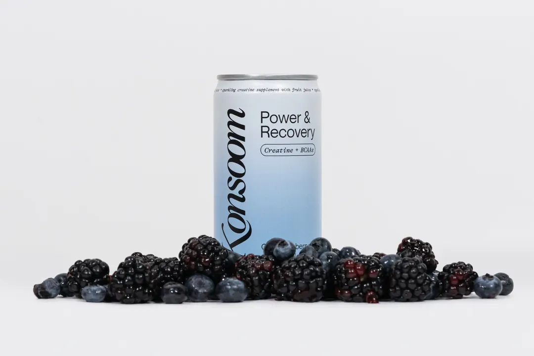 Konsoom Power & Recovery Drink – Blueberry Crisp | Creatine + BCAAs | 8.4 fl oz Can (12-Pack)