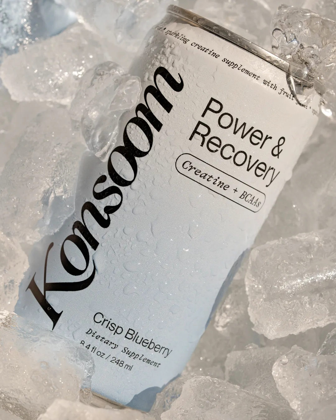 Konsoom Power & Recovery Drink – Blueberry Crisp | Creatine + BCAAs | 8.4 fl oz Can (12-Pack)