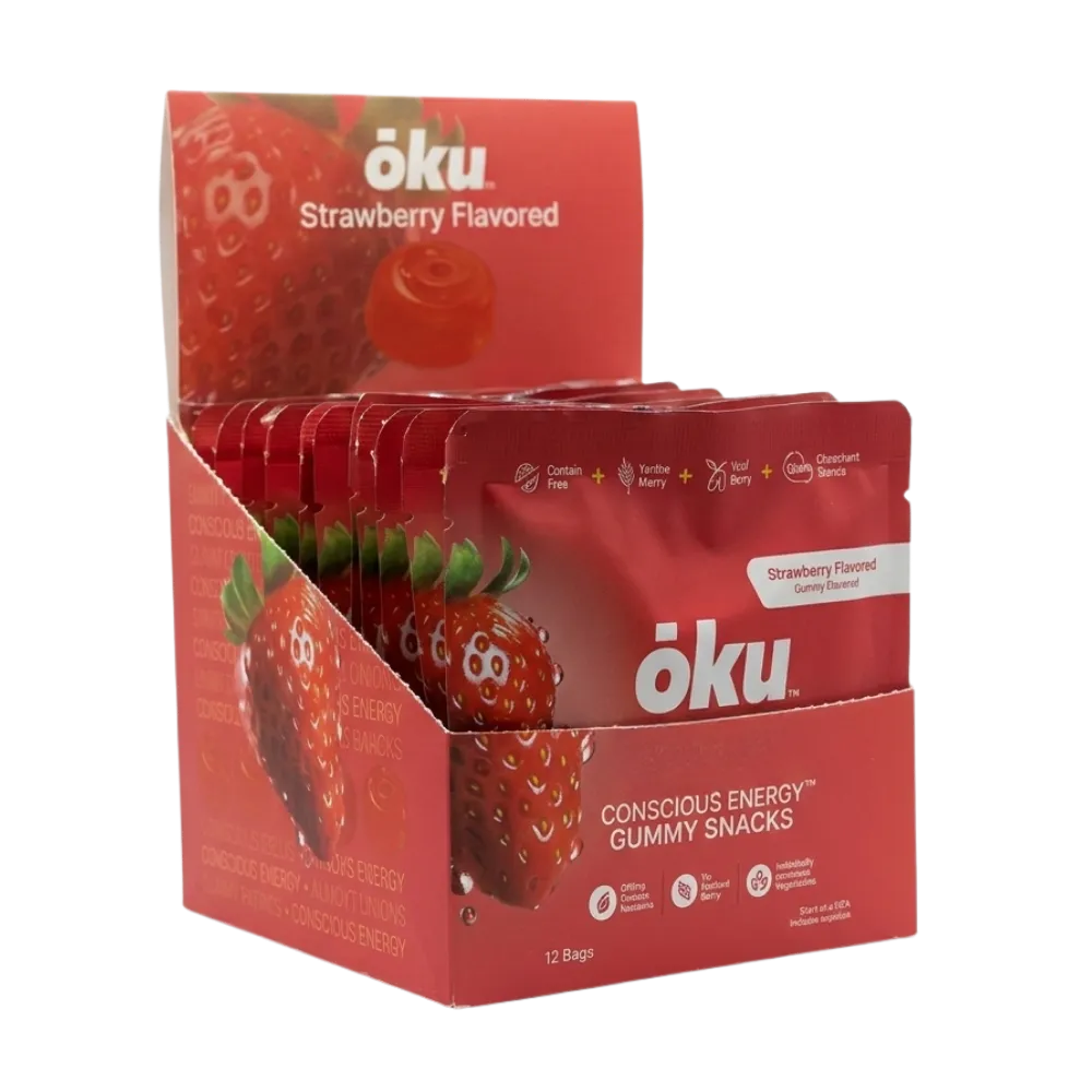 ōku® Conscious Energy® Gummy Snacks - Strawberry