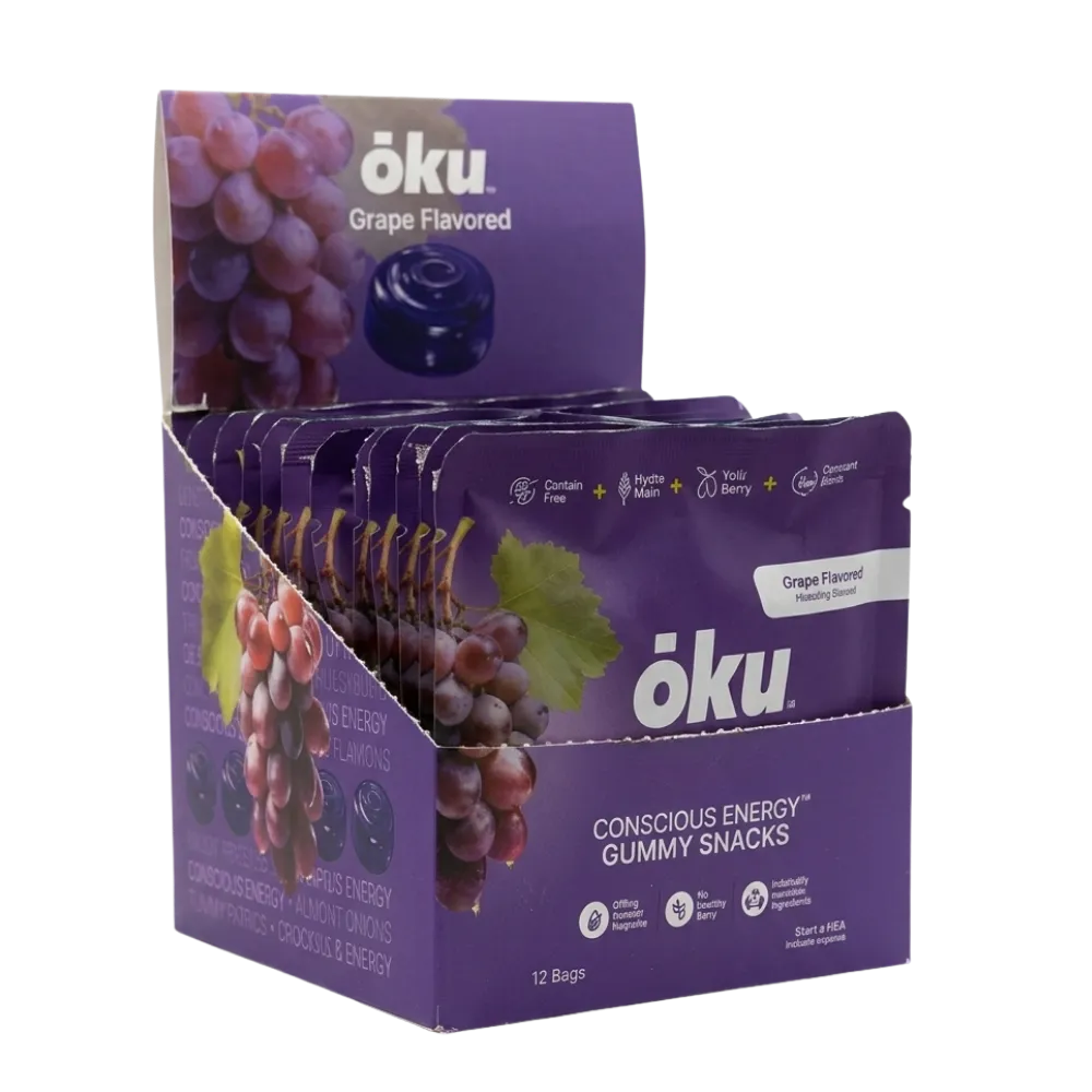 ōku® Conscious Energy® Gummy Snacks - Grape