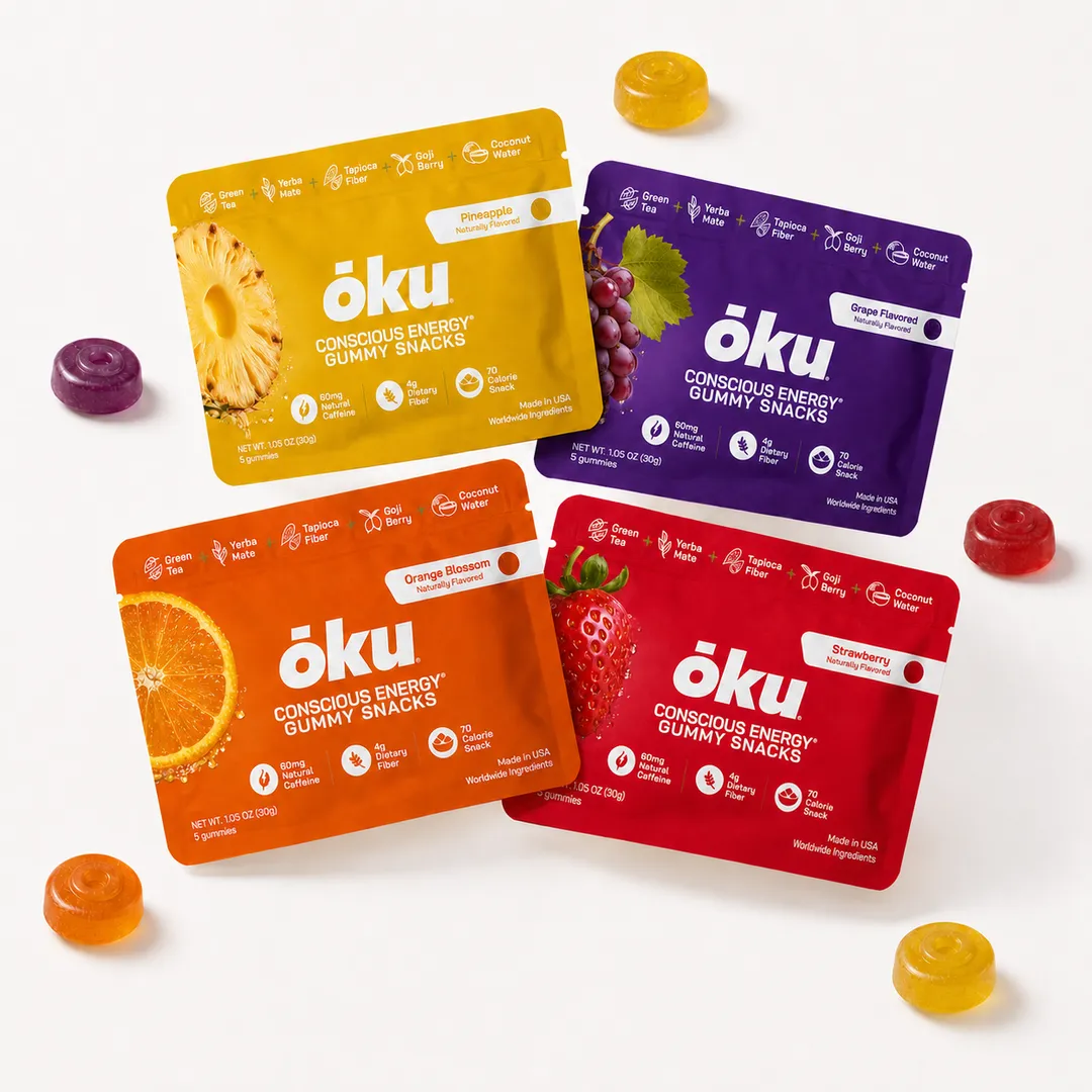 ōku® Conscious Energy® Gummy Snacks - Pineapple