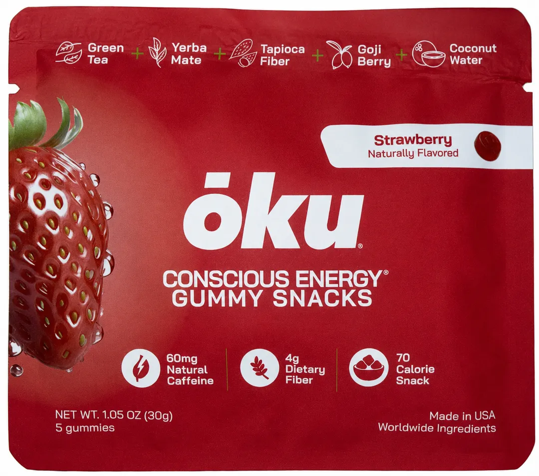 ōku® Conscious Energy® Gummy Snacks - Strawberry