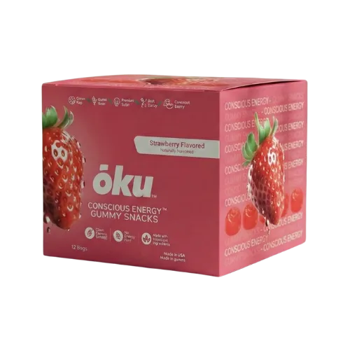 ōku® Conscious Energy® Gummy Snacks - Strawberry