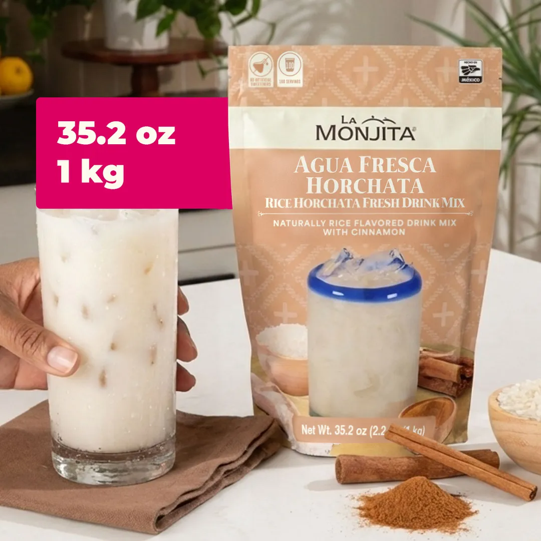 La Monjita Agua Fresca Horchata - Mexican Agua de Horchata Naturally Rice Flavored Drink Mix With Cinnamon