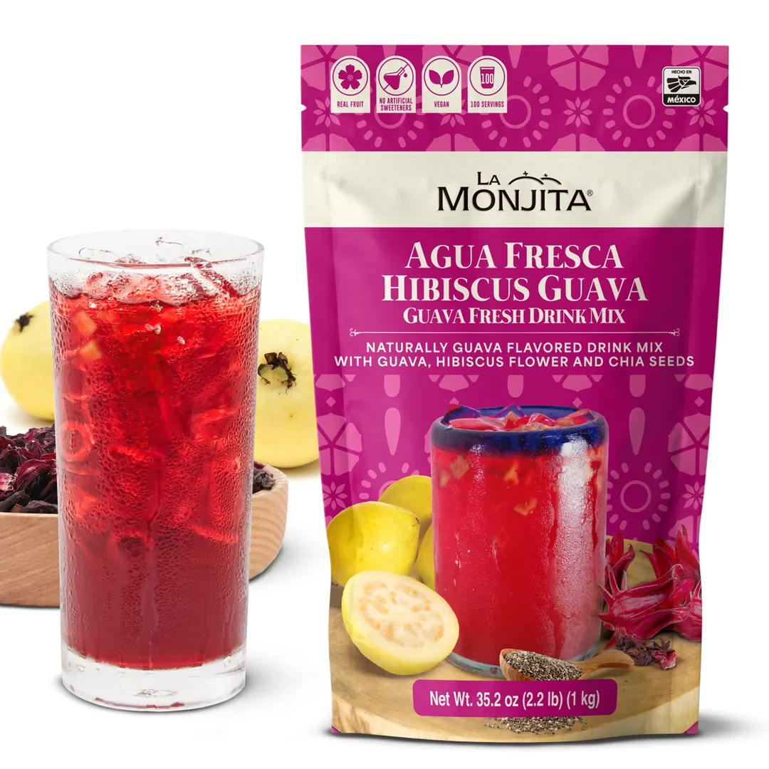 La Monjita Agua Fresca Hibiscus Guava – Naturally Flavored Drink Mix with Hibiscus, Guava, and Chia Seeds (500g / 17.6oz Pouch) variant
