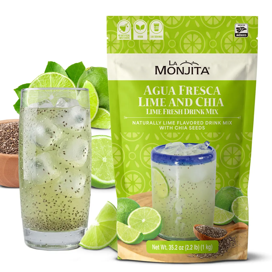 La Monjita Agua Fresca Lime and Chia - Naturally Lime Flavored Drink Mix With Chia Seeds