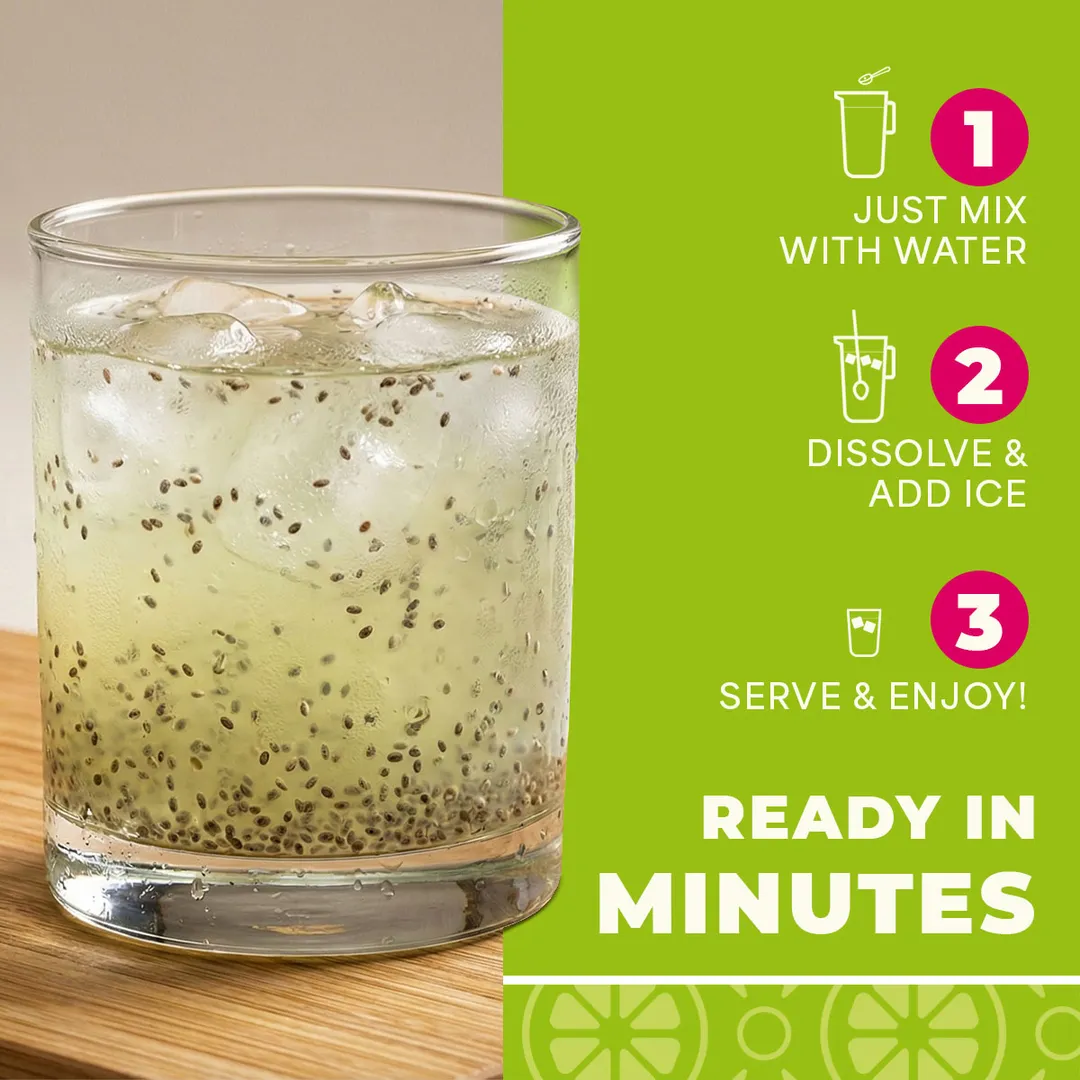La Monjita Agua Fresca Lime and Chia - Naturally Lime Flavored Drink Mix With Chia Seeds