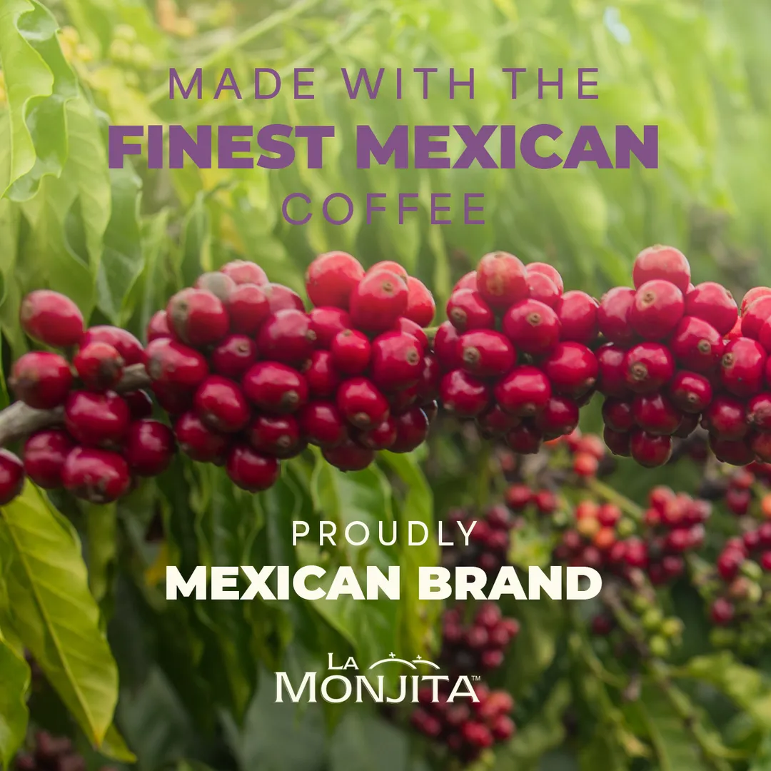 La Monjita Traditional Mexican Coffee - Café de la Olla – Ground Coffee Blend with Cinnamon & Clove (500g / 17.6oz Pouch)