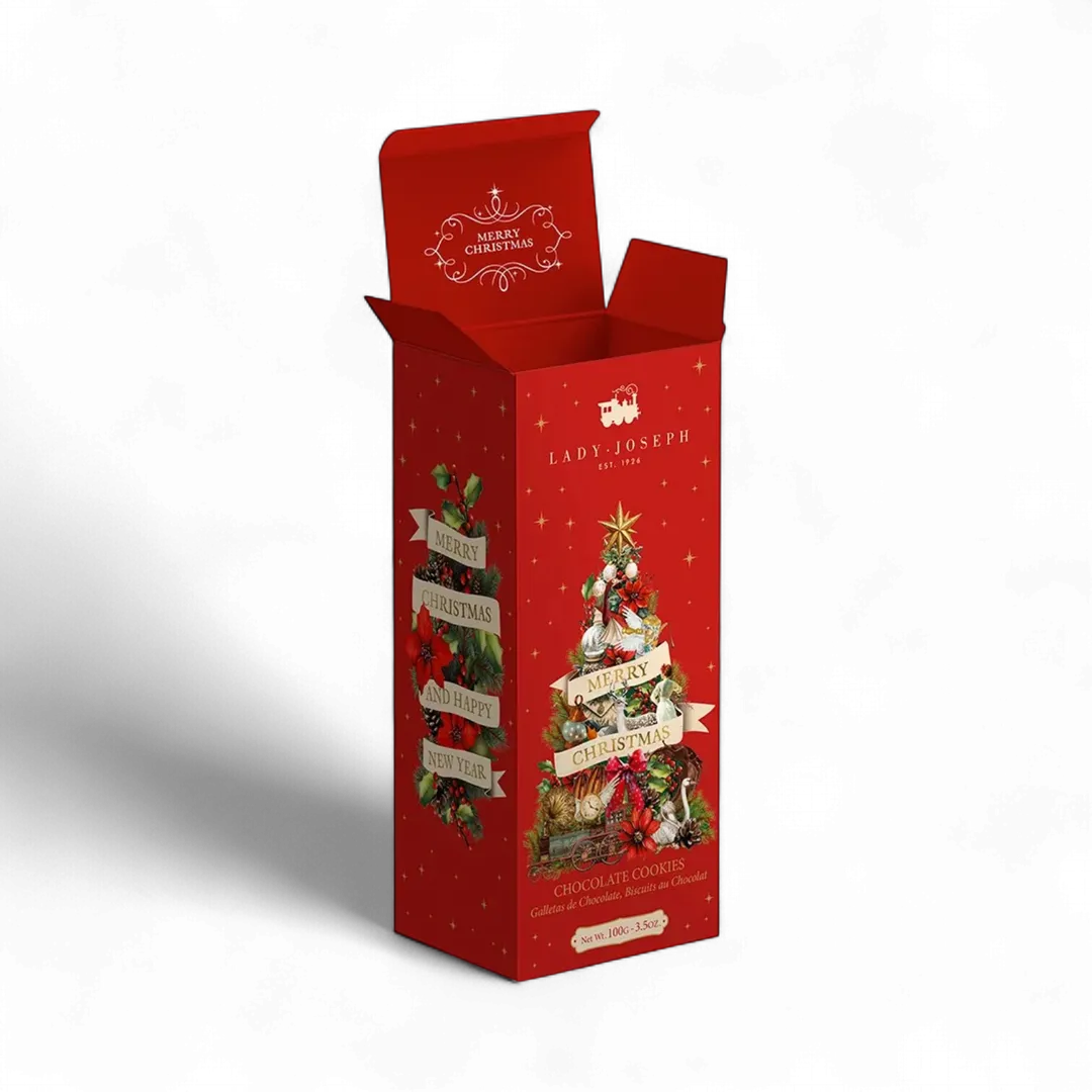 Chocolate Cookies Merry Christmas Red Edition