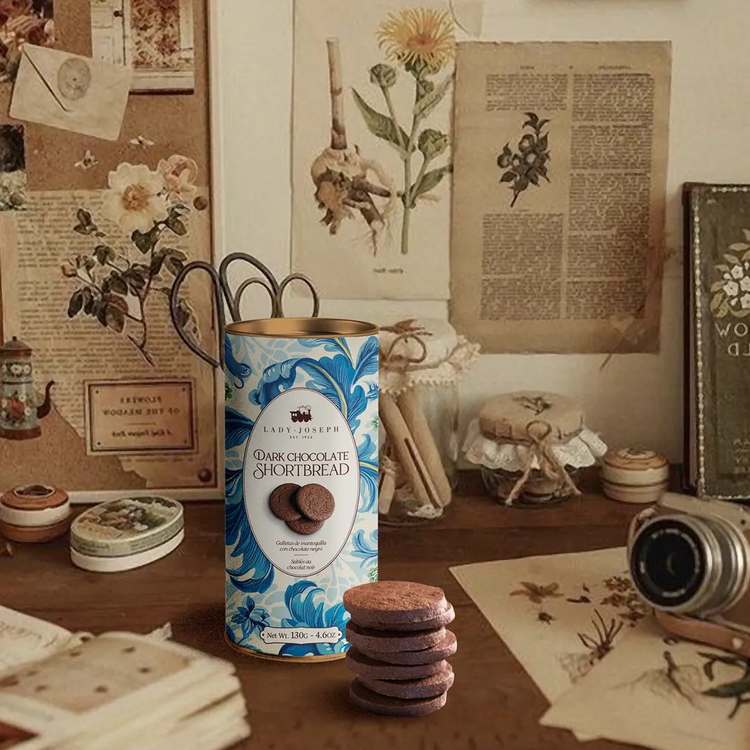 Dark Chocolate Shortbread. Cookies with butter and chocolate