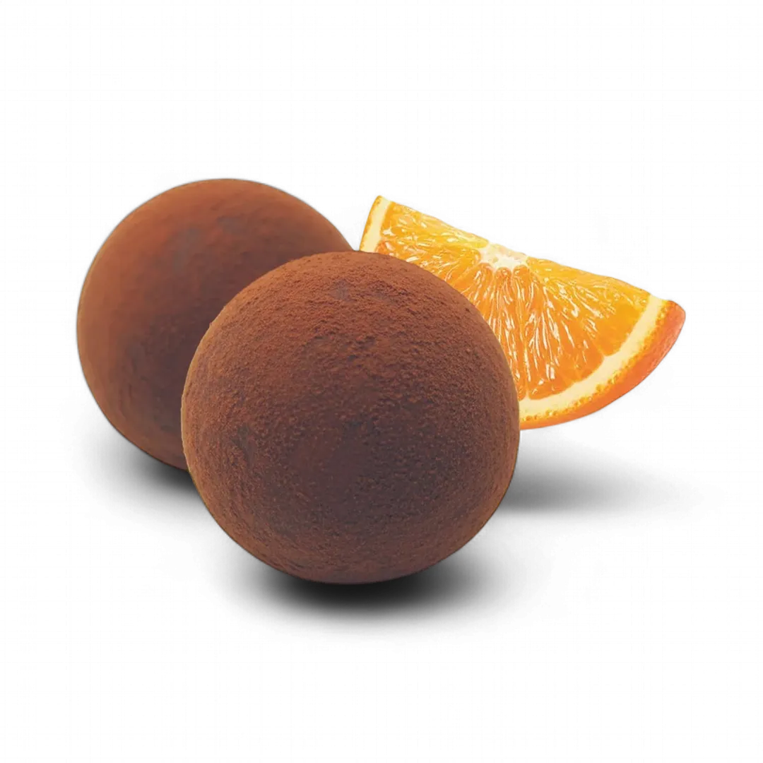 Dark chocolate bonbon with Orange.