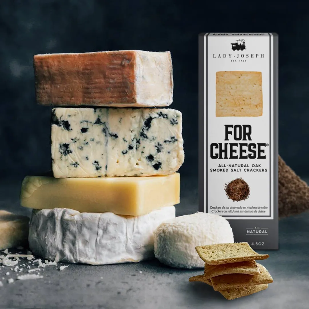 All-natural Oak Smoked Salt Crackers for cheese. 4.50oz